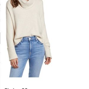 Chelsea28 Beige oatmeal cowl neck sweater XL